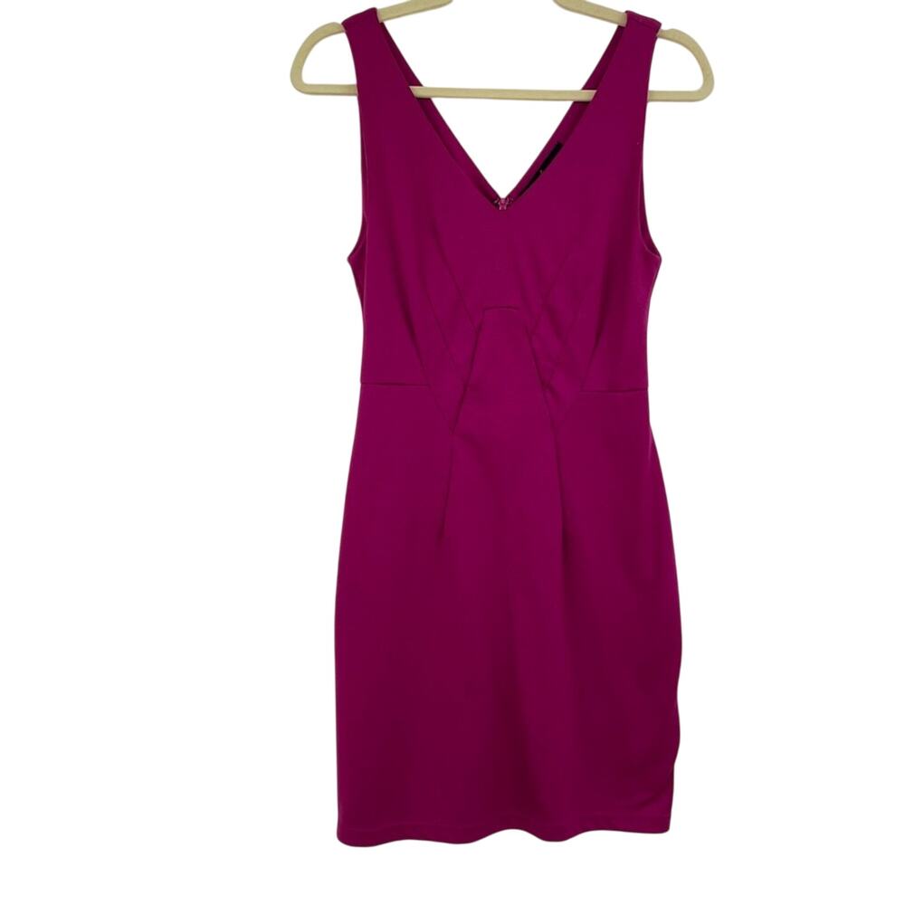 Jack Magenta Sleeveless Bodycon Mini Dress Sheath Womens S Career Business